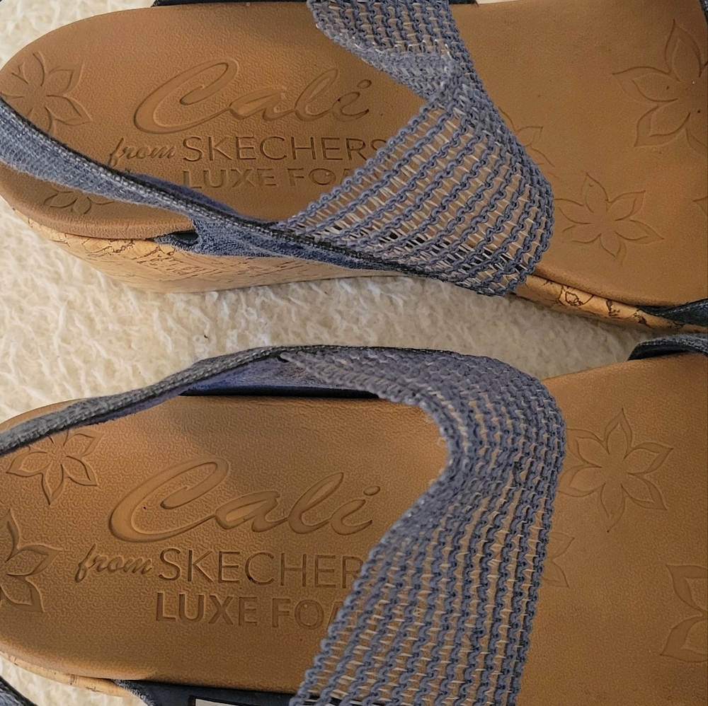 Sketchers Cali Beverlee Blue Timeless Touch Wedge… - image 6